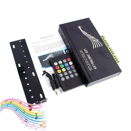 DC12/24V 6A3CH Max 216W, LED Music rhythm Controller Sound Recognition for KTV bar or cars, 20keys IR Remote control RGB light strips DC12/24V 6A3CH Max 216W, LED Music rhythm Controller Sound Recognition for KTV bar or cars, 20keys IR Remote control RGB light strips